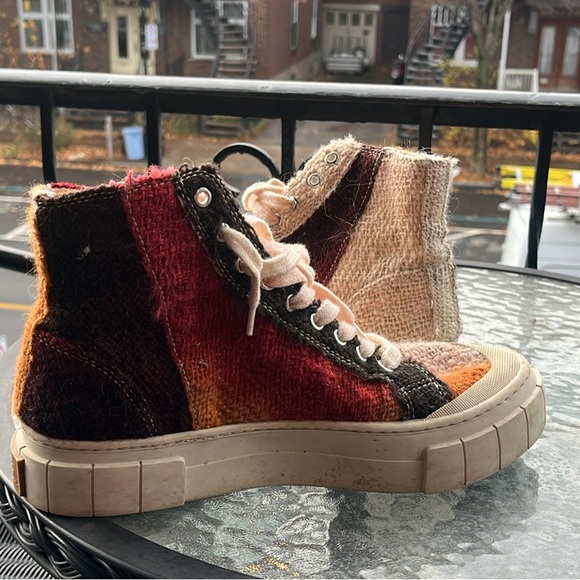 Colorful Patchwork High-Top Women's Shoes - Picture 3 of 4